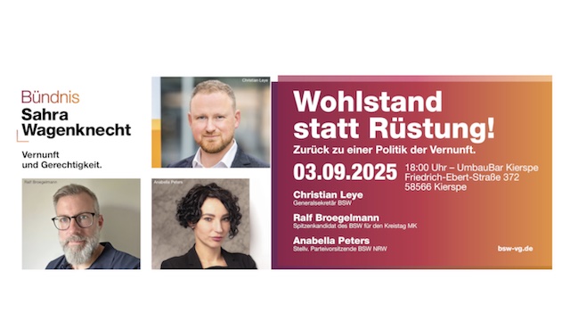 Wohlstand statt Rüstung